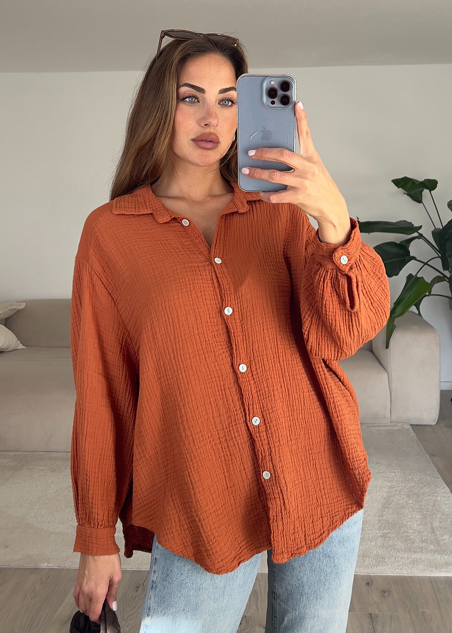 Musselin-Bluse Braun
