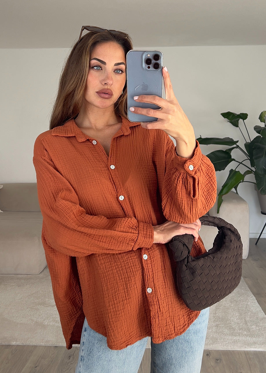 Musselin-Bluse Braun