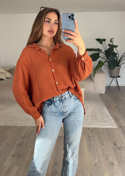 Musselin-Bluse Braun