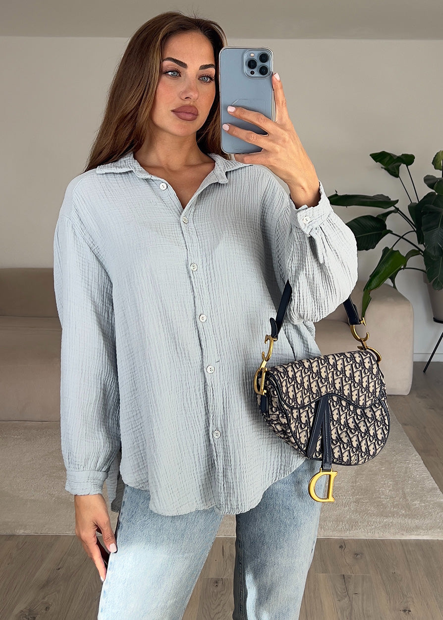 Musselin-Bluse Hellgrau
