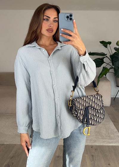 Musselin-Bluse Hellgrau