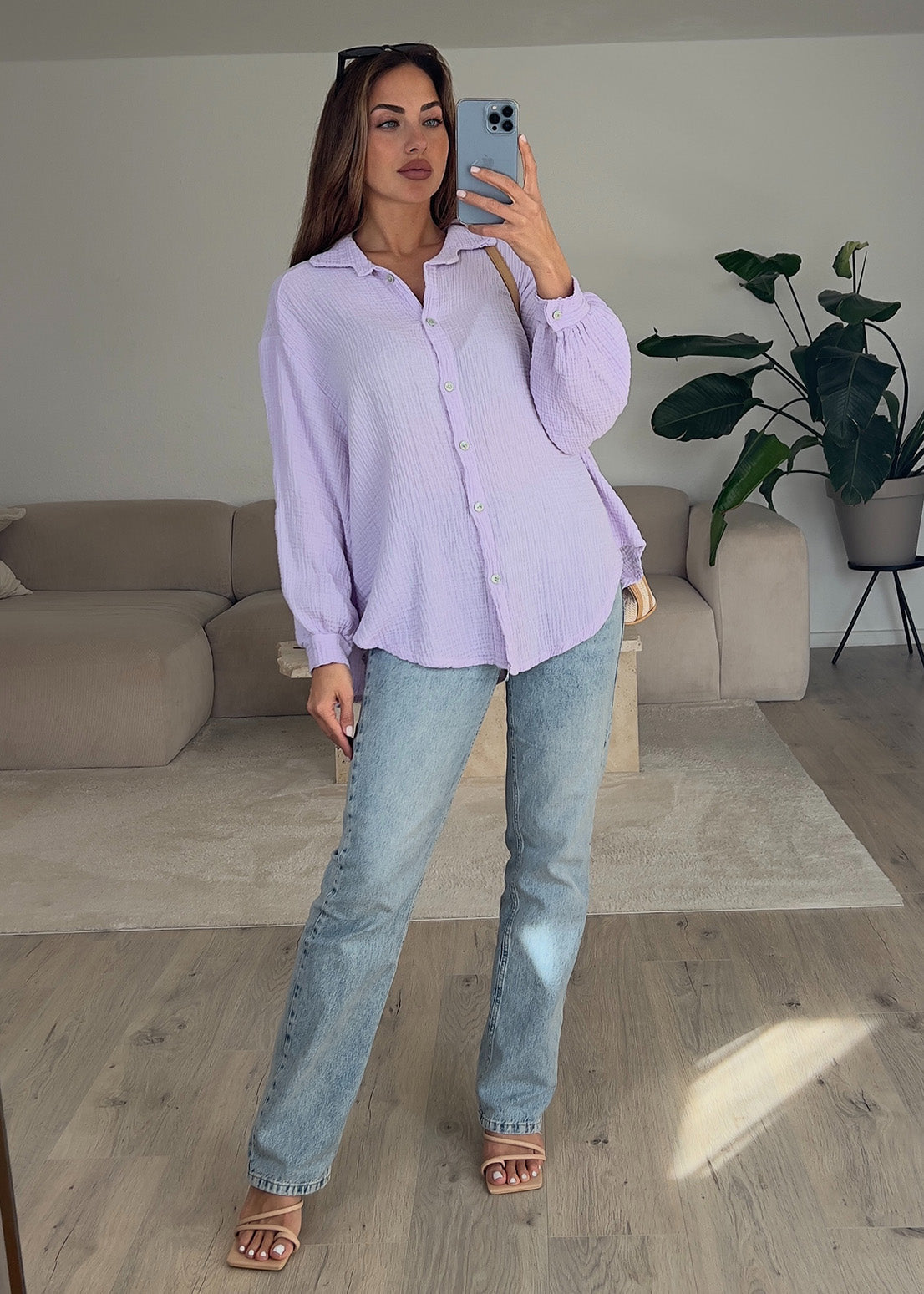 Musselin-Bluse Flieder