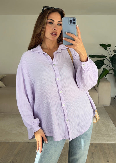 Musselin-Bluse Flieder