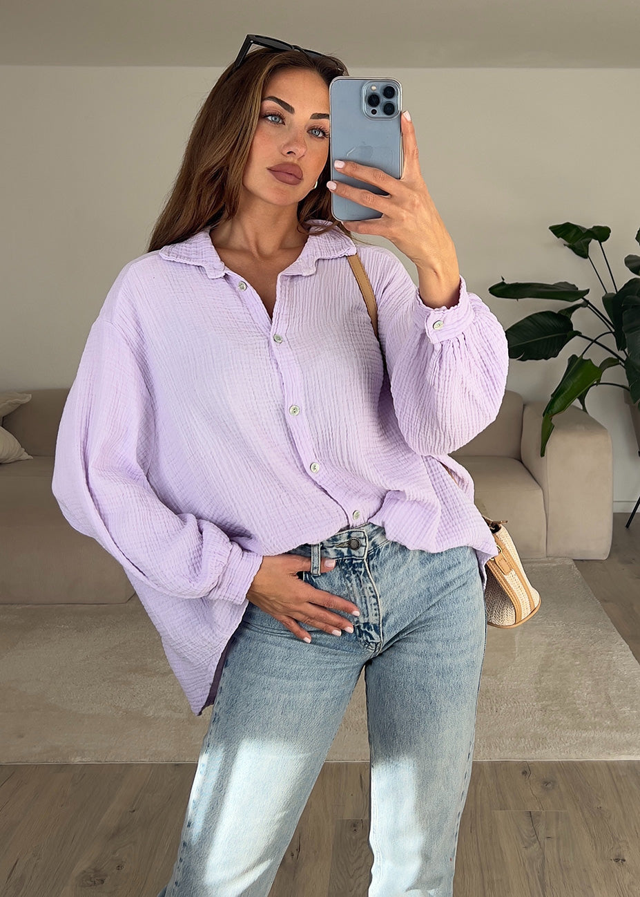 Musselin-Bluse Flieder