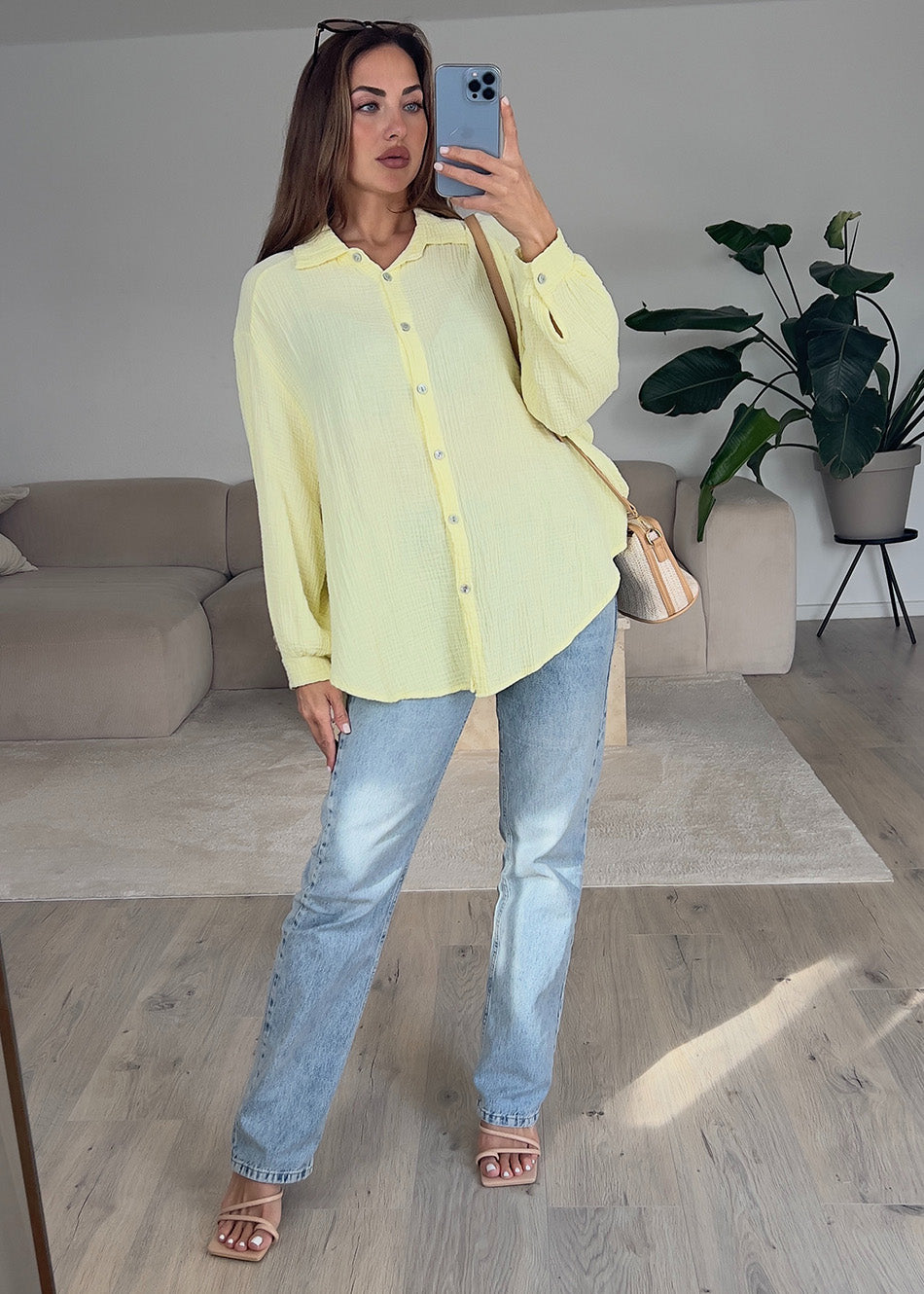 Musselin-Bluse Gelb