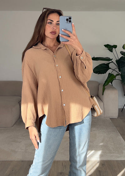 Musselin-Bluse Braun