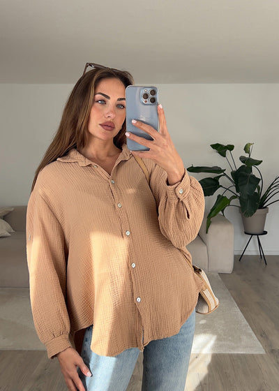 Musselin-Bluse Braun