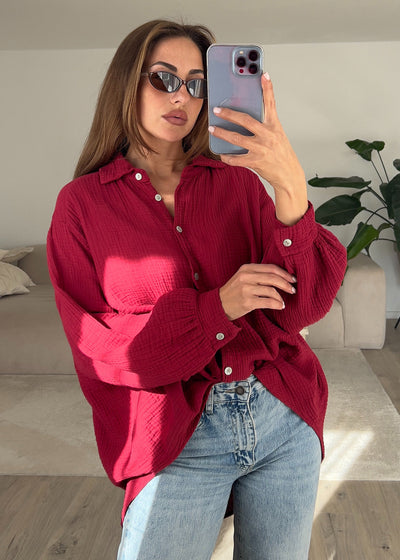 Musselin-Bluse Rot