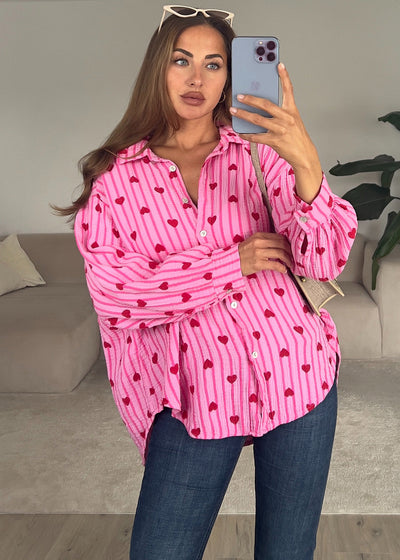Musselin Bluse mit Herzen