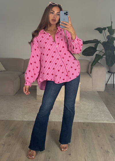 Musselin Bluse mit Herzen