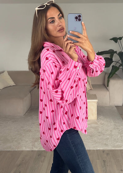 Musselin Bluse mit Herzen
