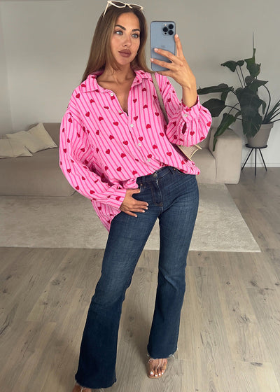 Musselin Bluse mit Herzen