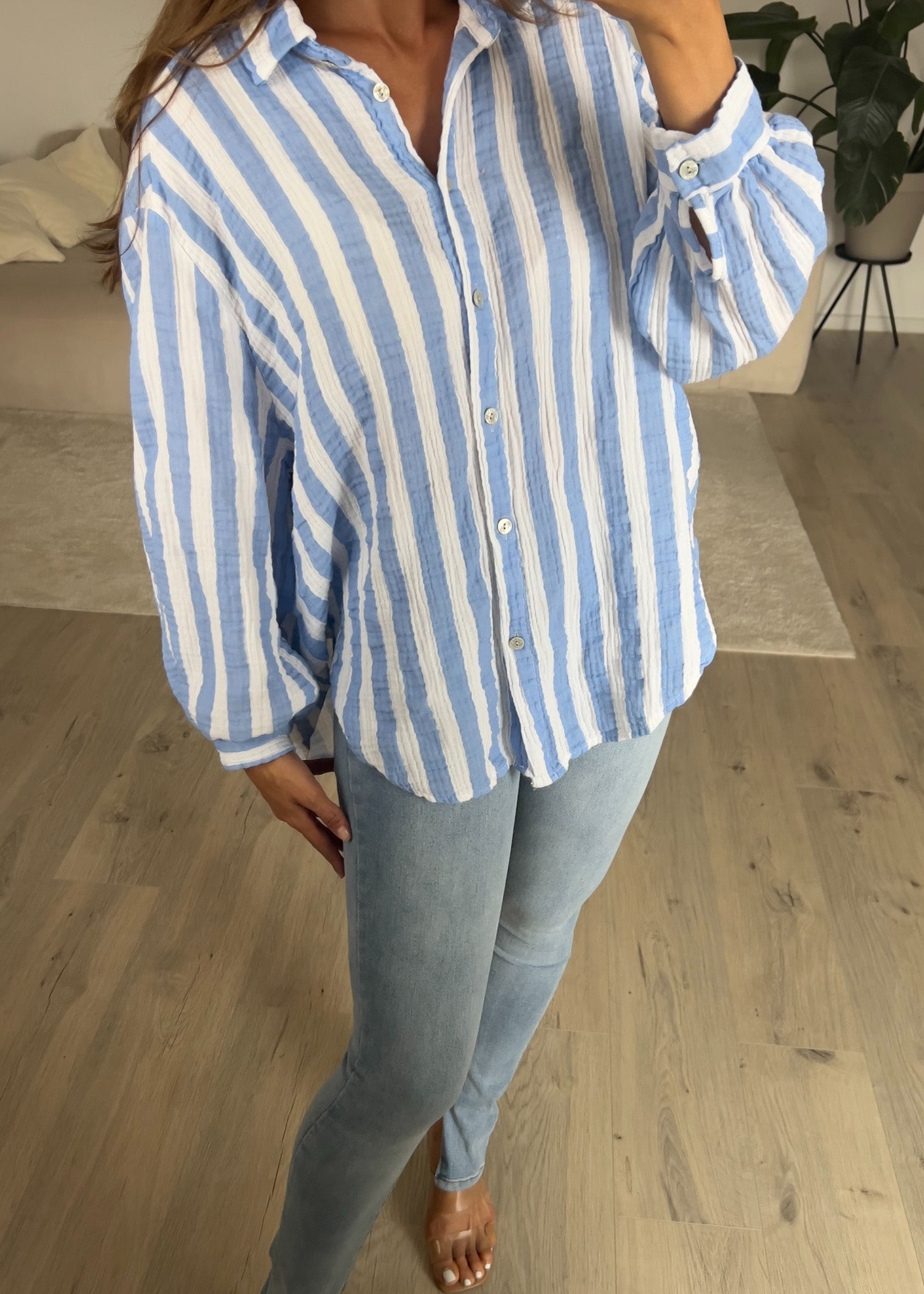 Gestreifte Musselin Bluse