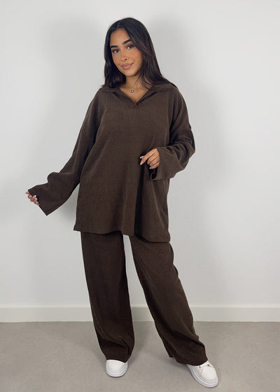 Cord-Set mit Oberteil und Hose