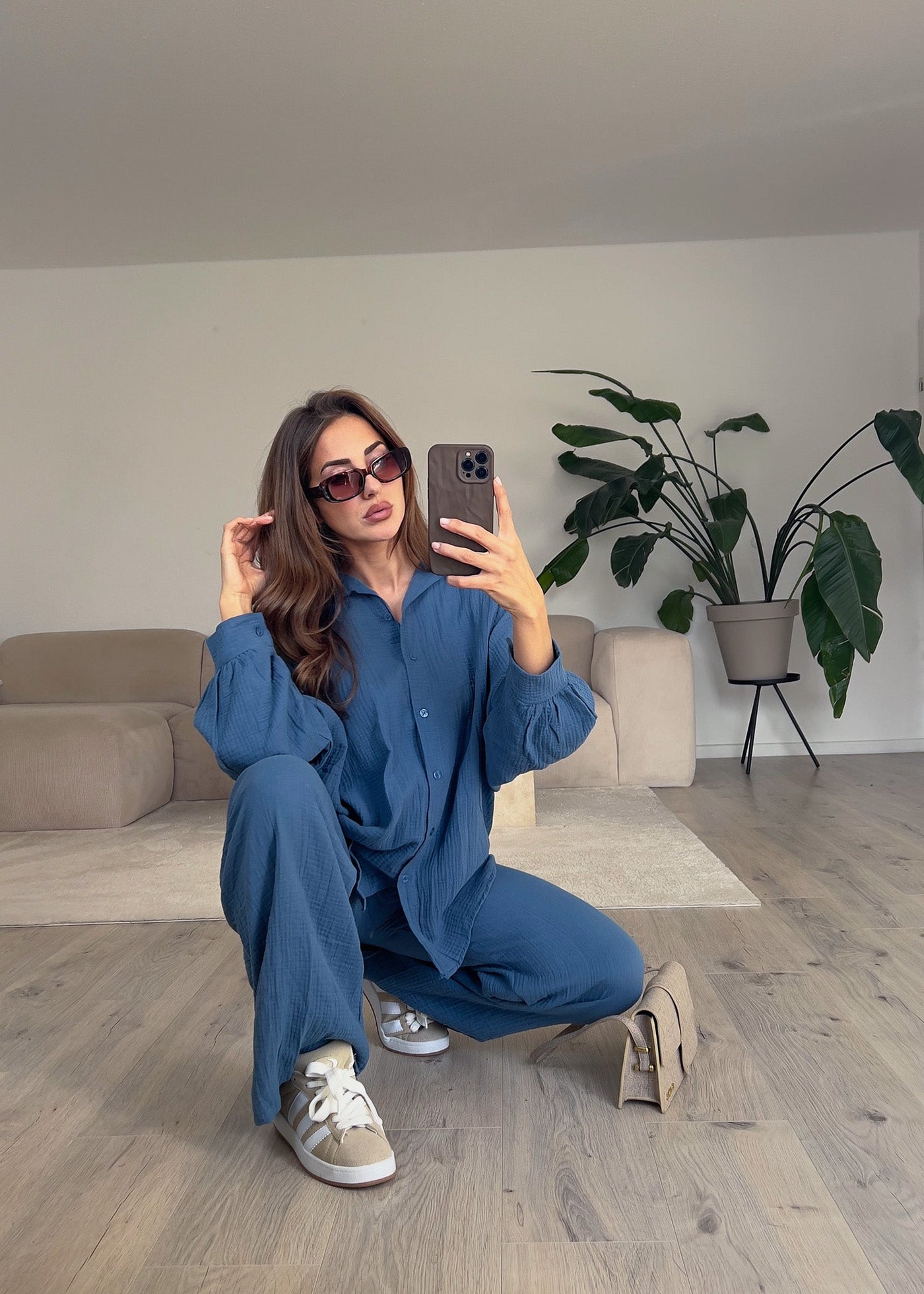 Oversize Musseline Set Petrol