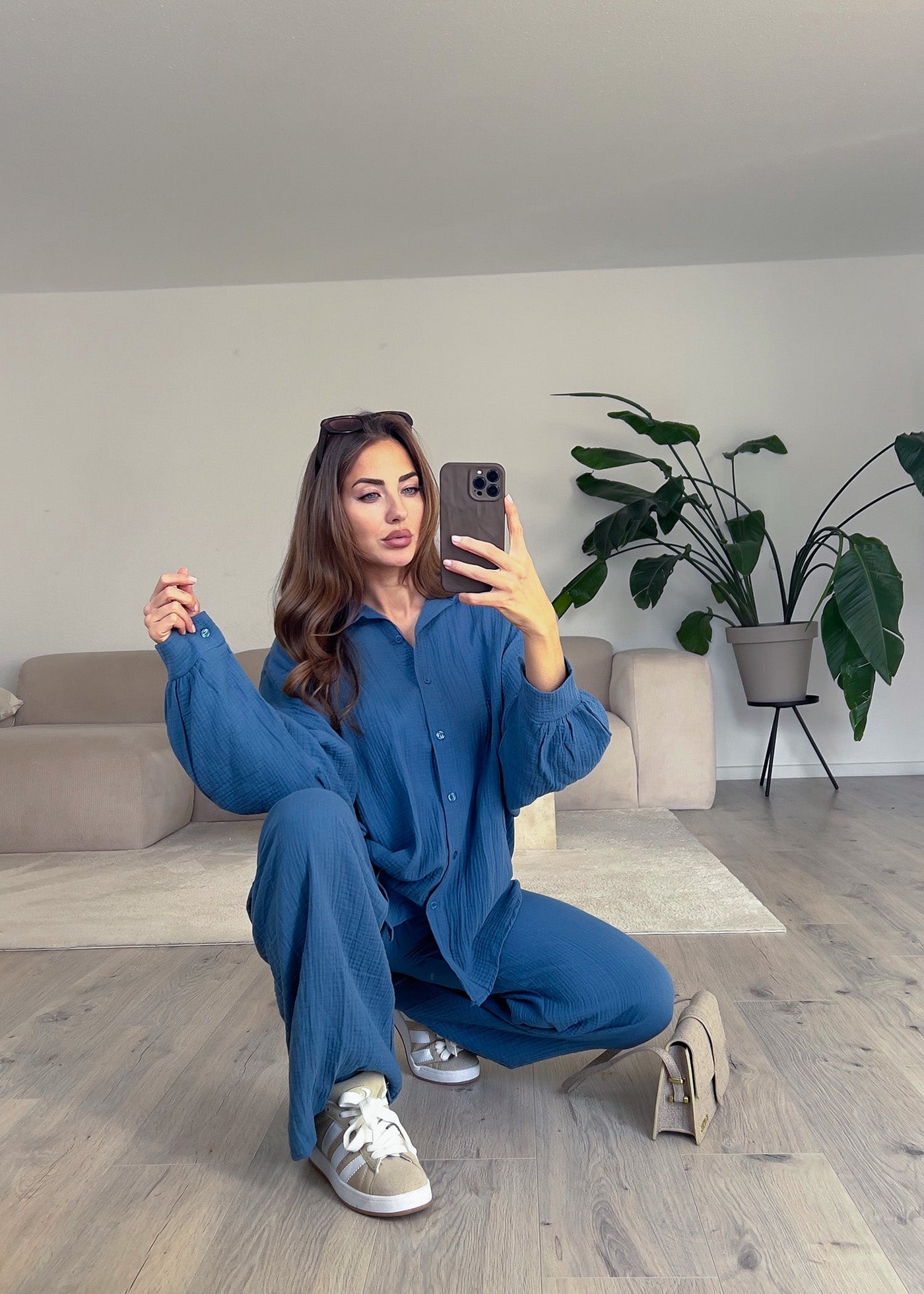 Oversize Musseline Set Petrol