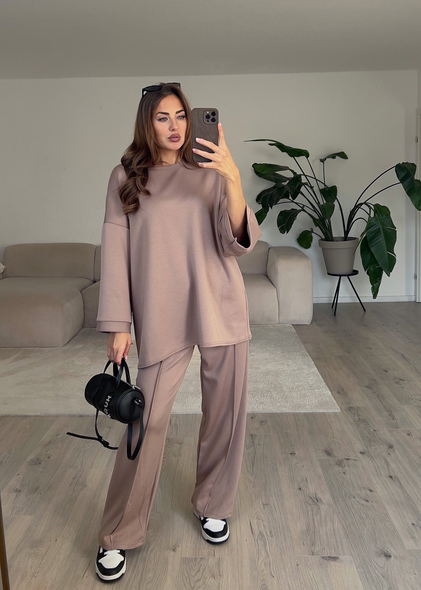Oversize Zweiteiler Taupe