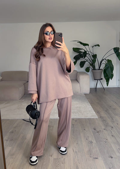 Oversize Zweiteiler Taupe