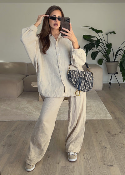 Oversize Musseline Set Beige