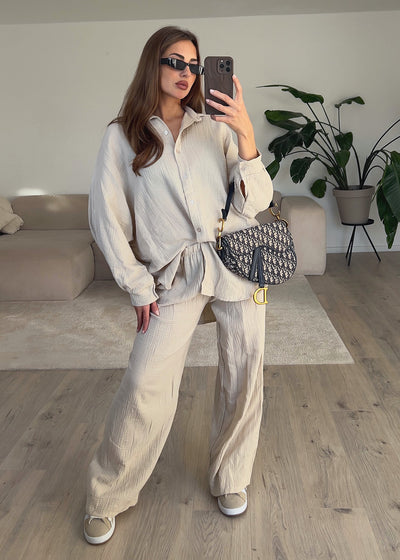 Oversize Musseline Set Beige