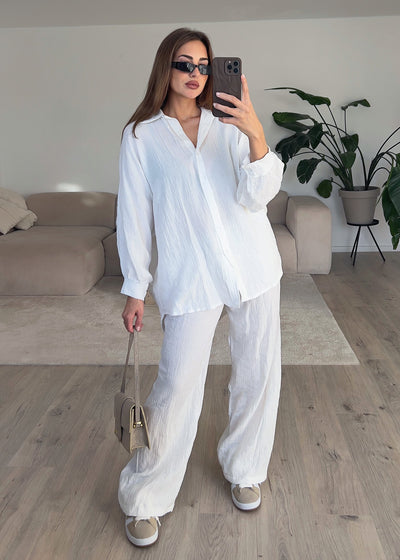 Oversize Musseline Set Weiß