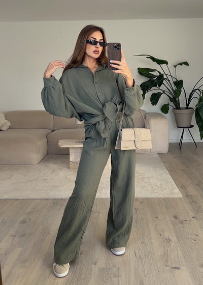 Oversize Musseline Set Khaki