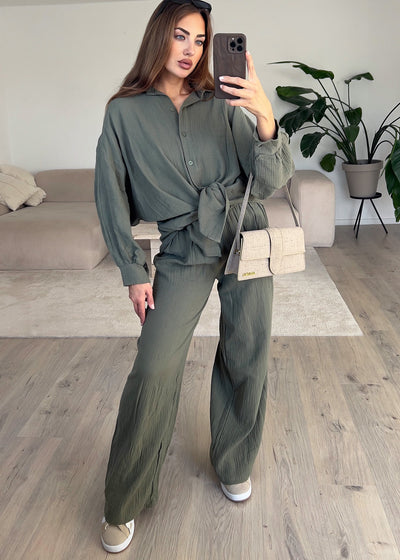 Oversize Musseline Set Khaki