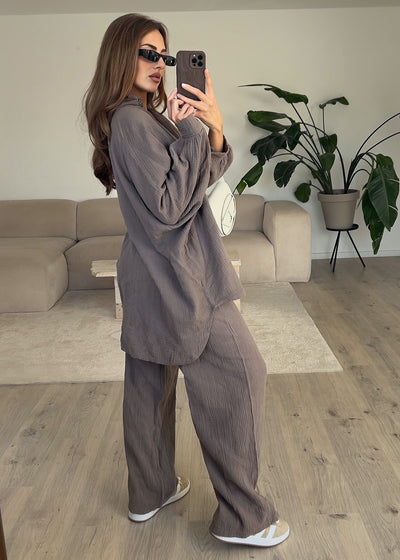 Oversize Musseline Set Taupe