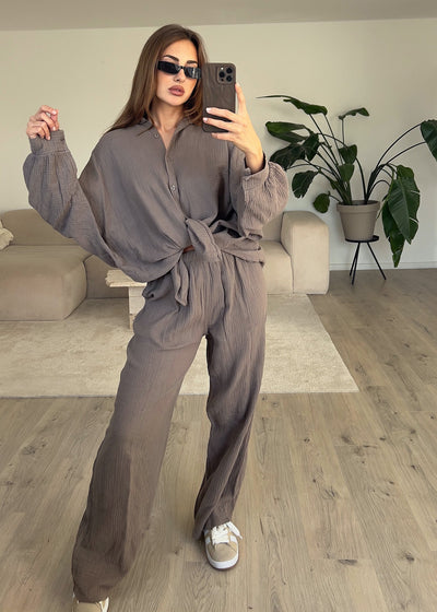 Oversize Musseline Set Taupe
