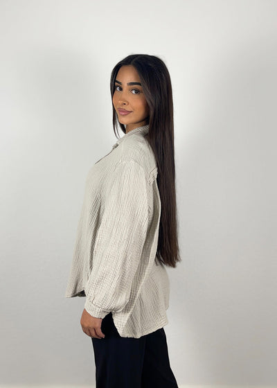 Musselin-Bluse Beige