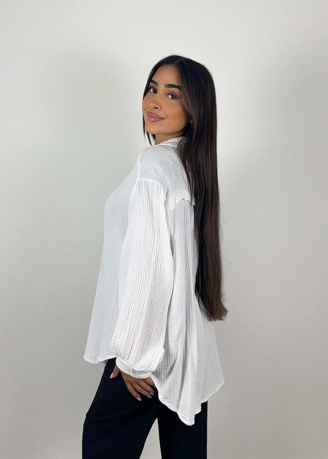Musselin-Bluse Weiß