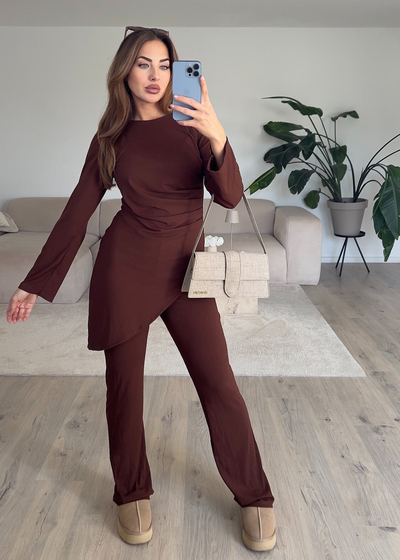 Casual Chic Set Braun