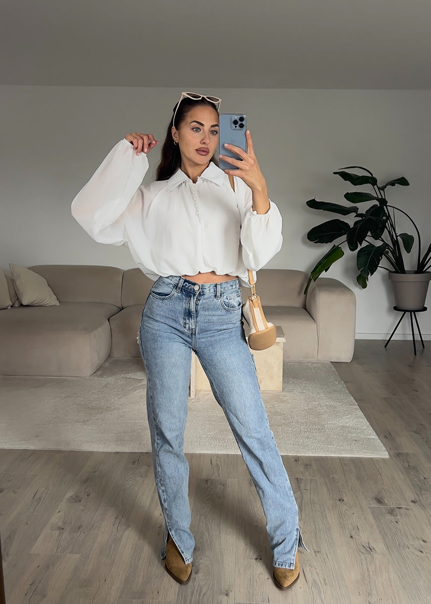 Hemdbluse Weiß