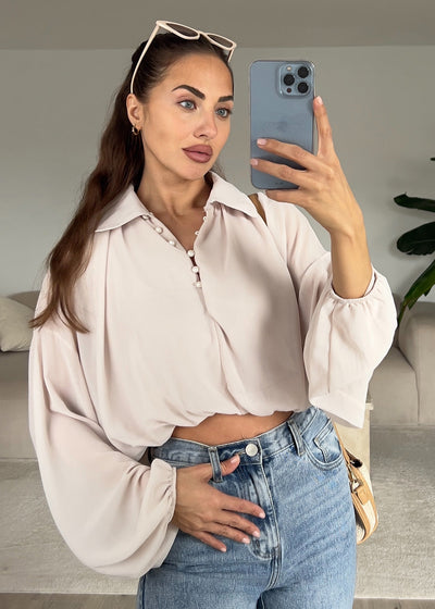 Hemdbluse Beige