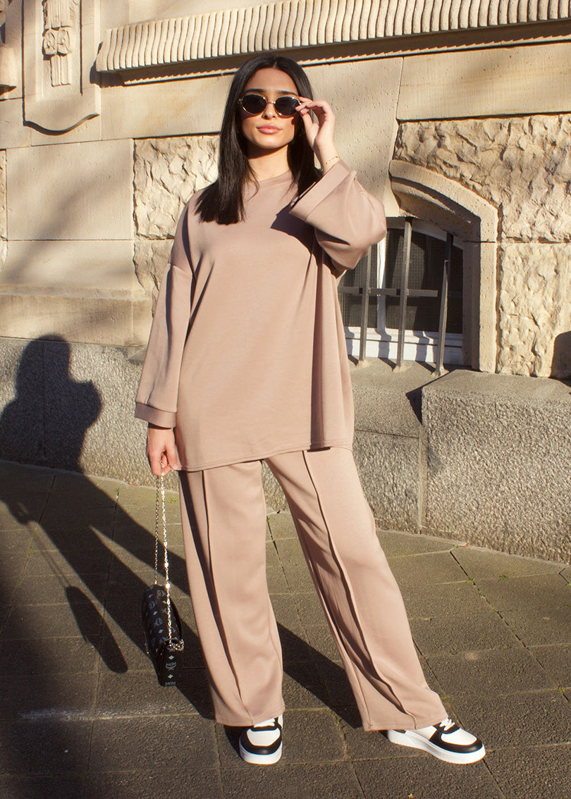 Oversize Zweiteiler Taupe