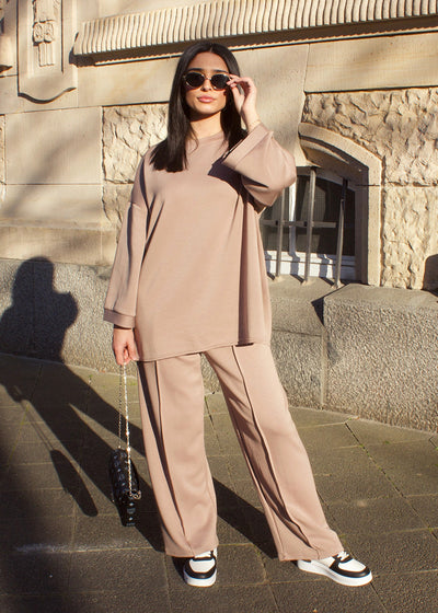 Oversize Zweiteiler Taupe