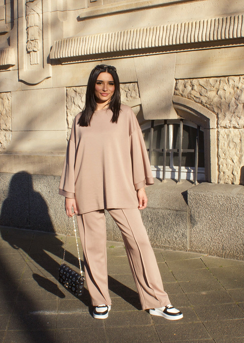 Oversize Zweiteiler Taupe
