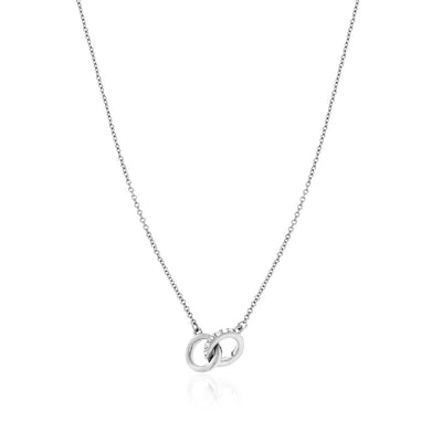 Interlinked Crystal Necklace (Silver)