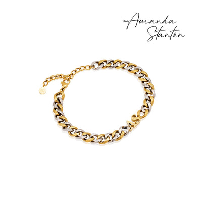 Initial Curb Bracelet (Gold/Silver)