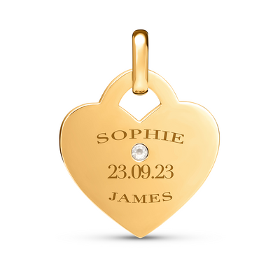 Heart Token Oval Necklace (Gold)