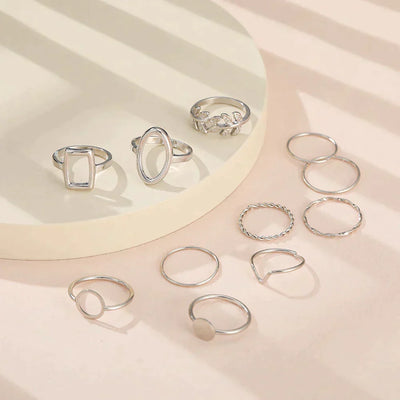 Set mit 11 Vintage Silberringen
