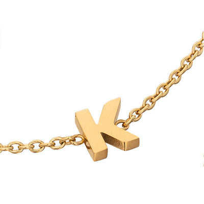 Birthstone & Little Luxe Letter Bracelet (Gold)