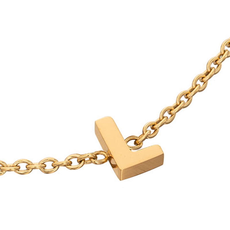 Birthstone & Little Luxe Letter Bracelet (Gold)