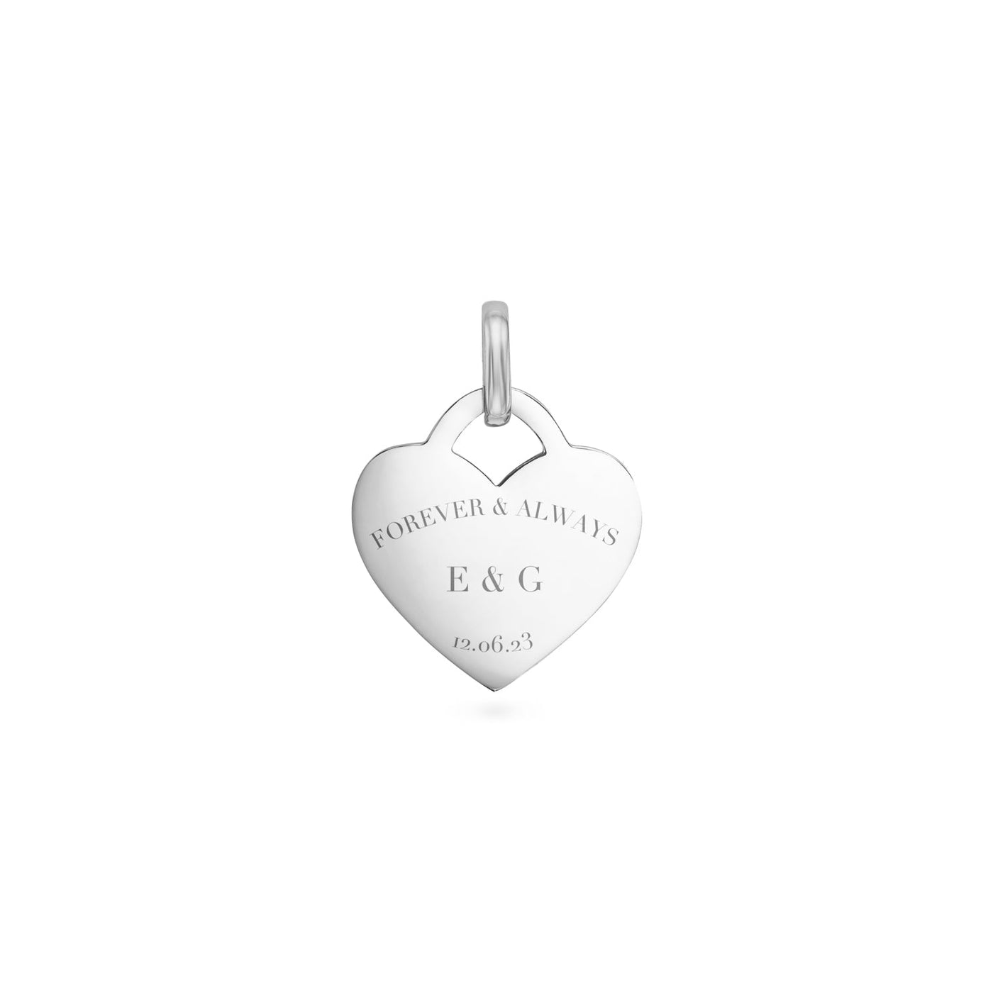 Double Heart Token Necklace (Silver)
