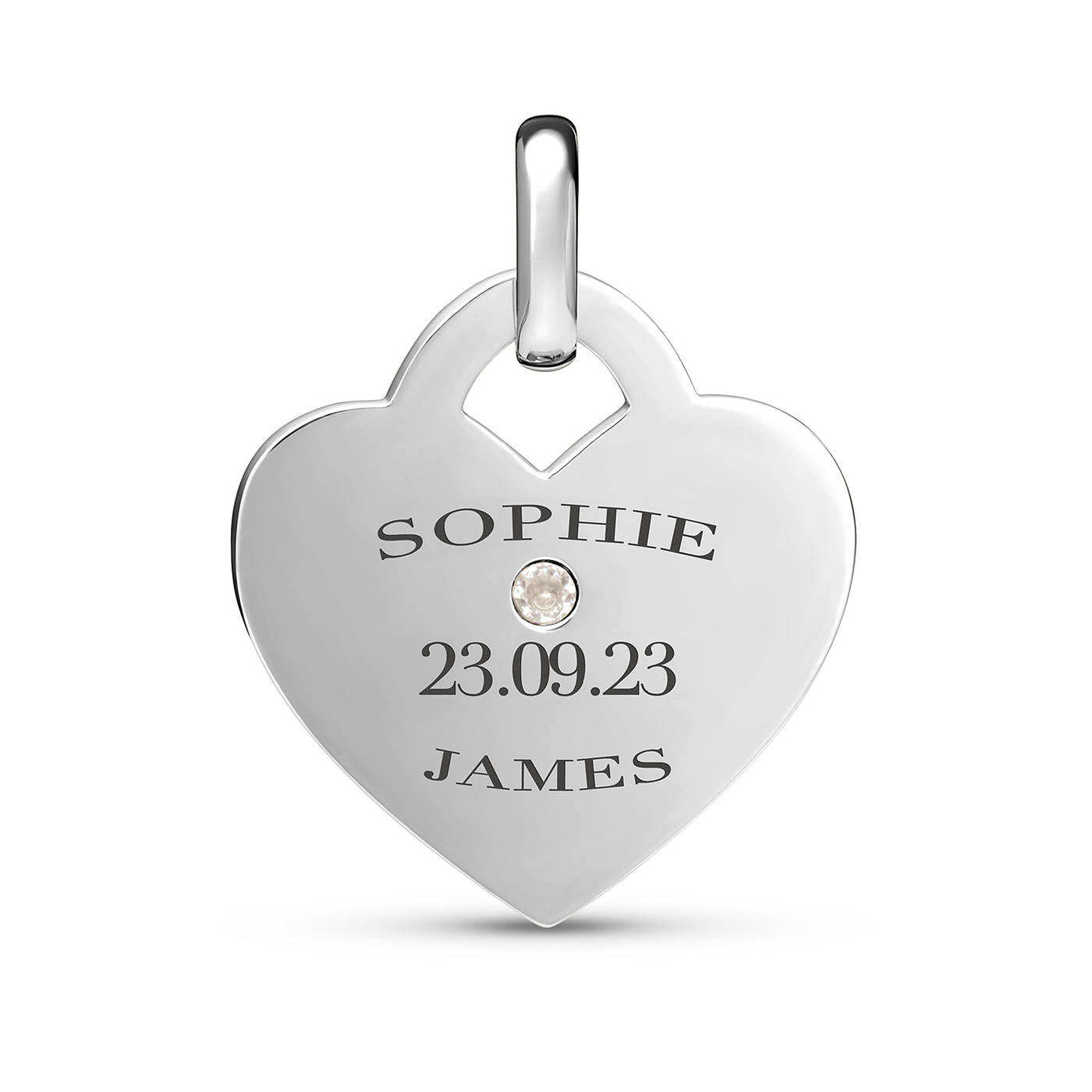 Heart Token Oval Necklace (Silver)