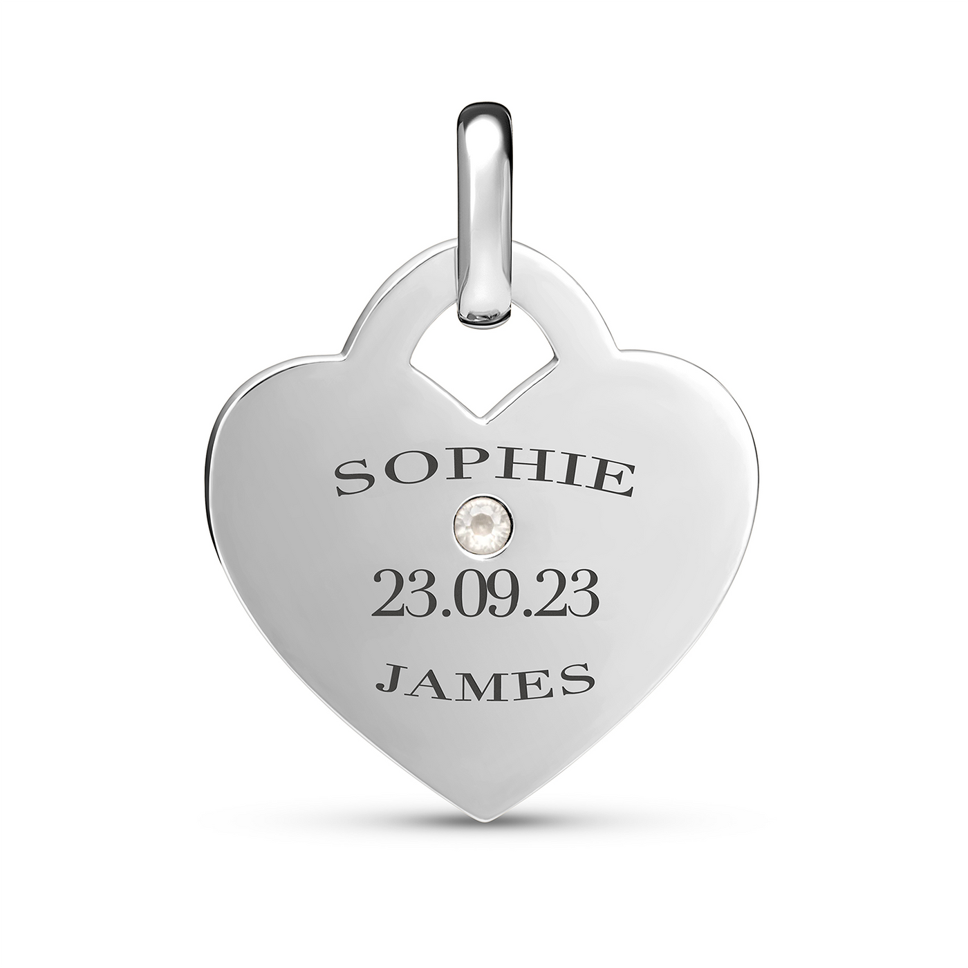 Heart Token Oval Necklace (Silver)