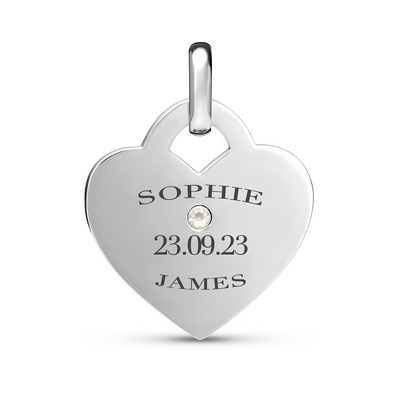 Heart Token Oval Necklace (Silver)