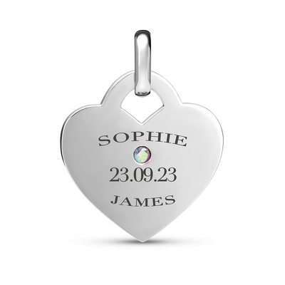 Heart Token Oval Necklace (Silver)
