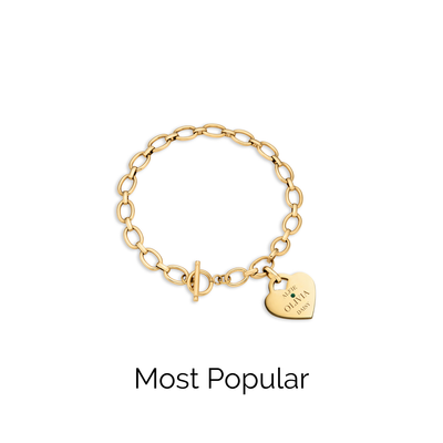 Heart Token Oval Bracelet (Gold)
