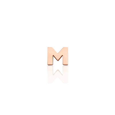 Mini Letter Sphere Chain Necklace (Rose Gold)
